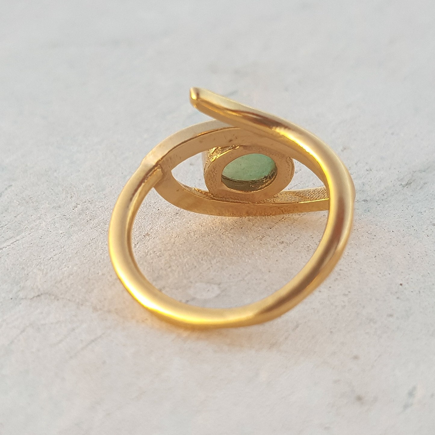 Adjustable Evil Eye ring with Turquoise gemstone