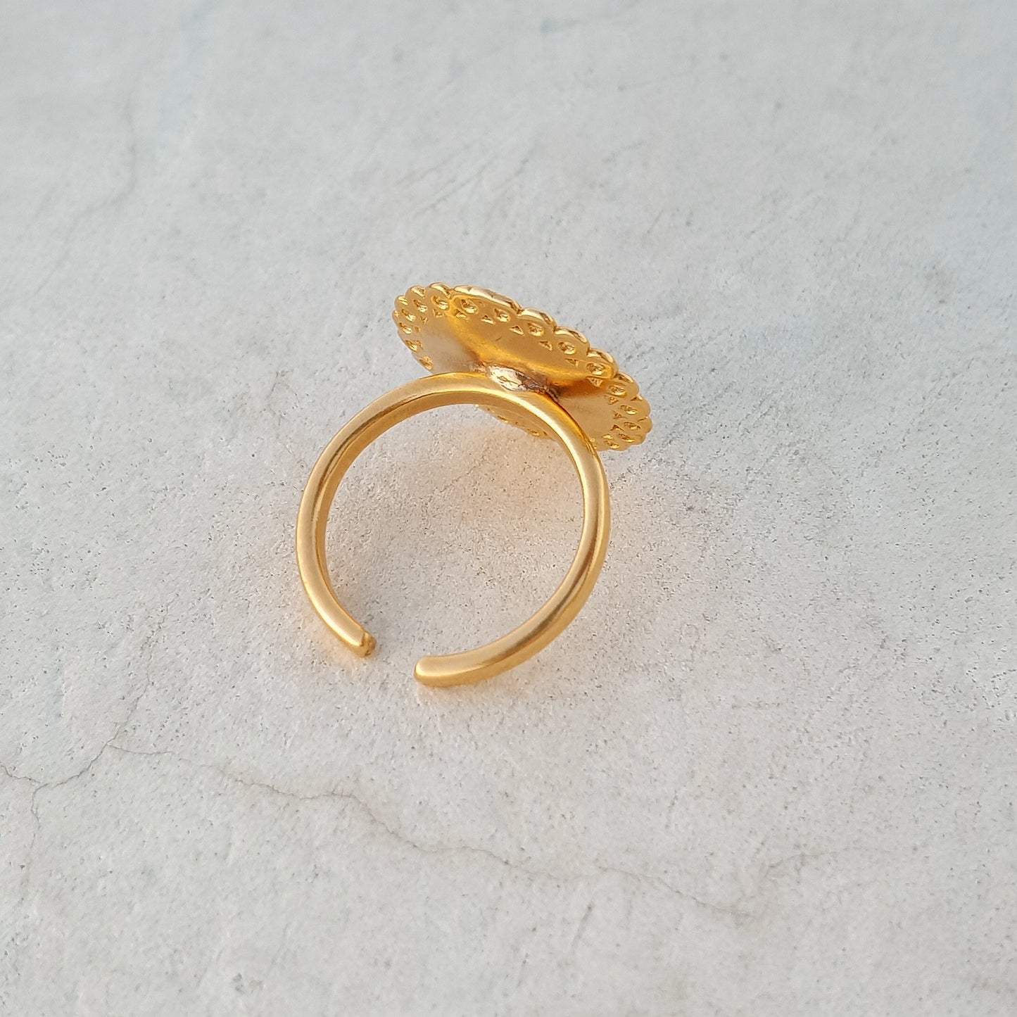 Adjustable Evil Eye ring with Ruby gemstone