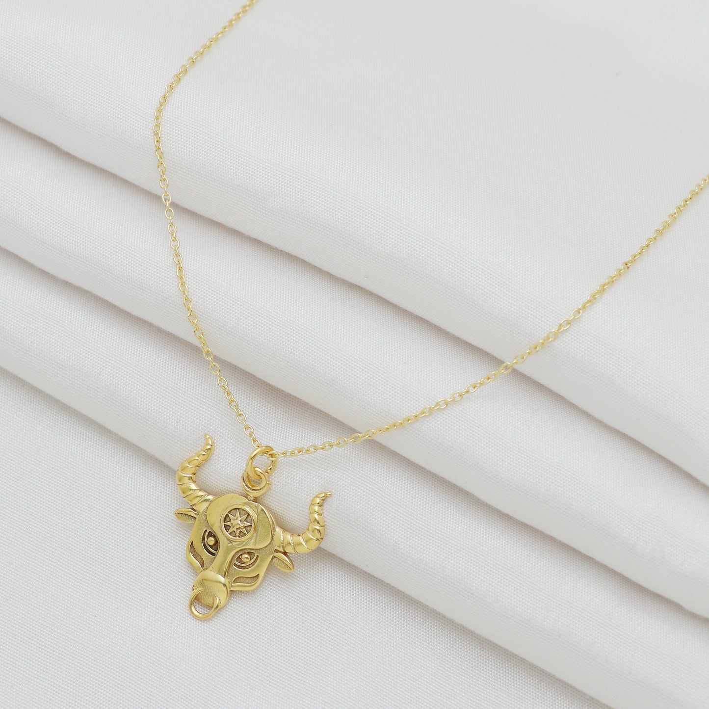 Taurus Zodiac Sign chain necklace with Bull Symbol charm