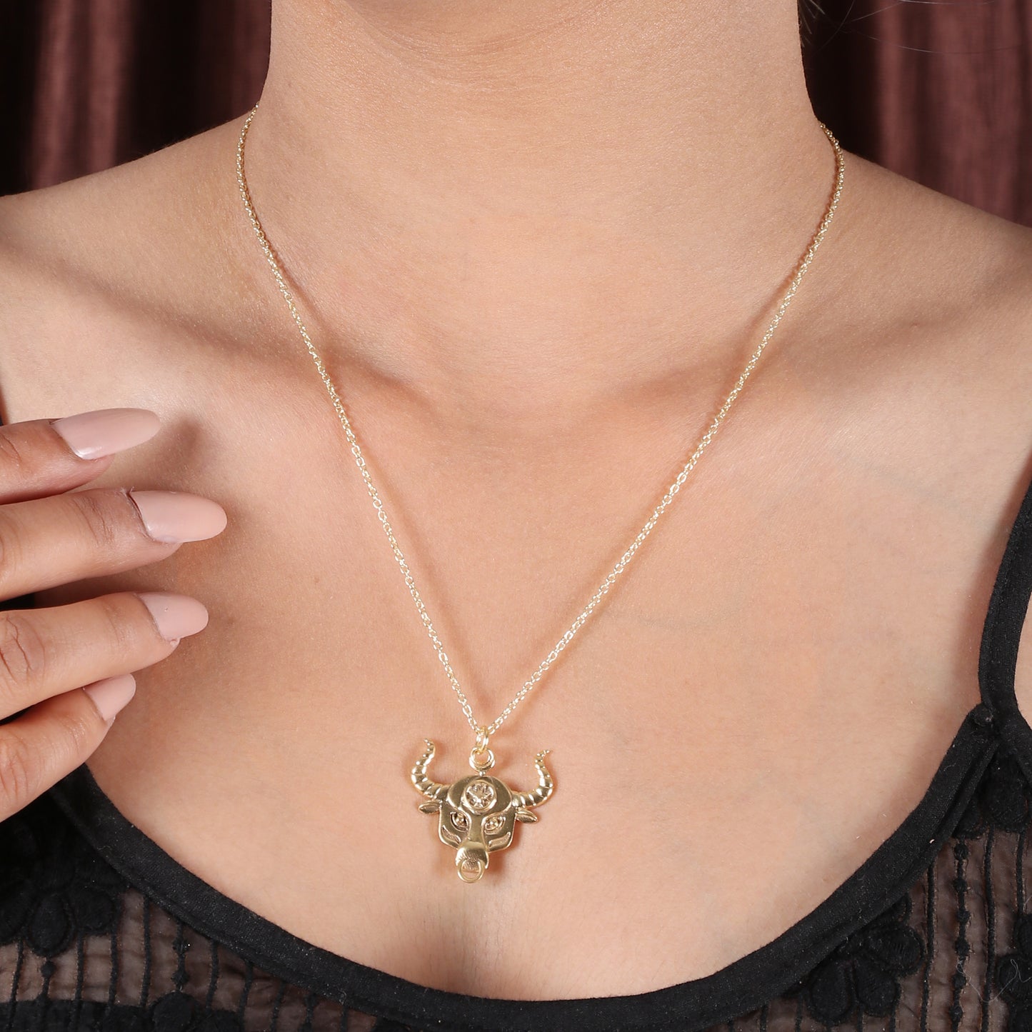 Taurus Zodiac Sign chain necklace with Bull Symbol charm