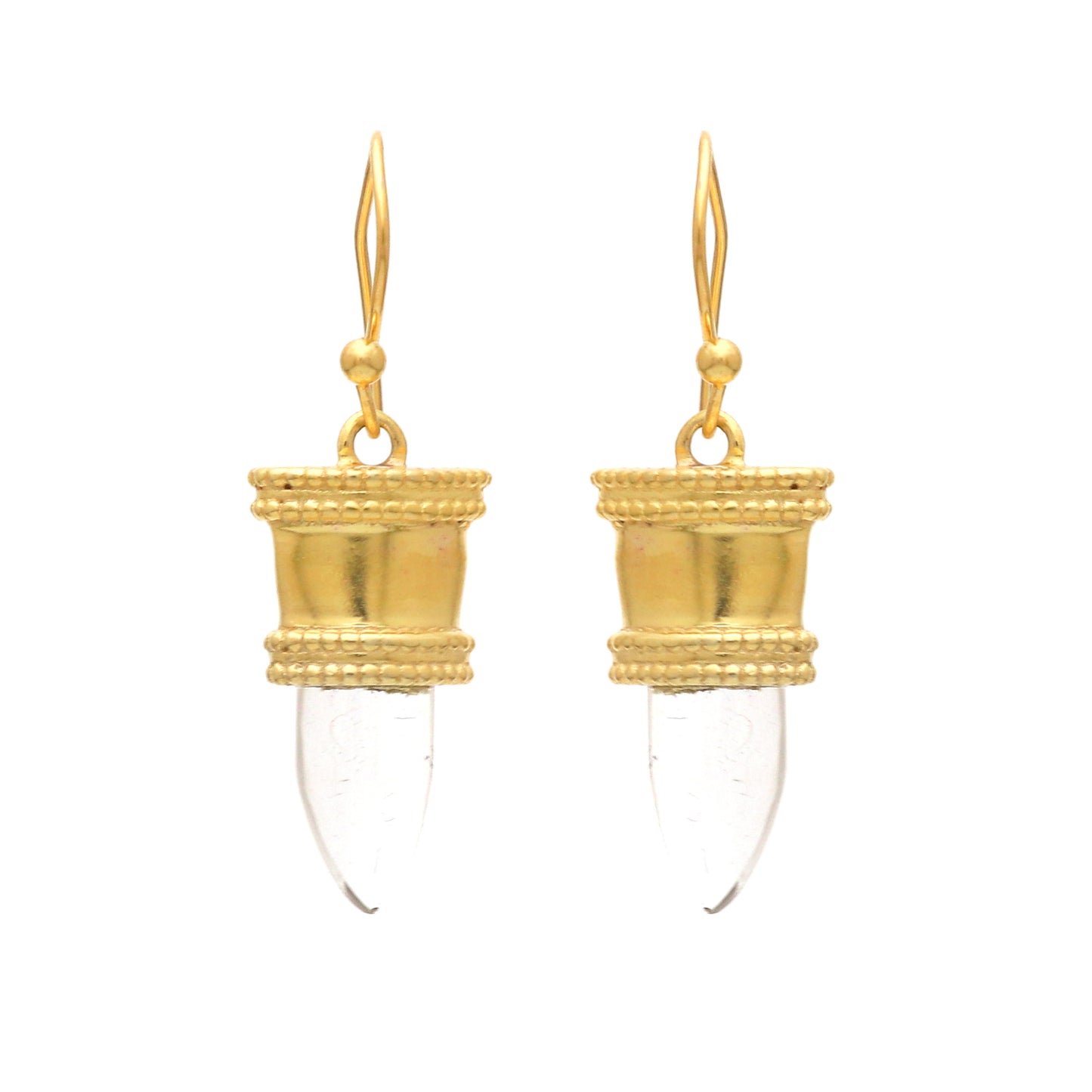 Gold plated 925 sterling silver earrings with crystal gemstone