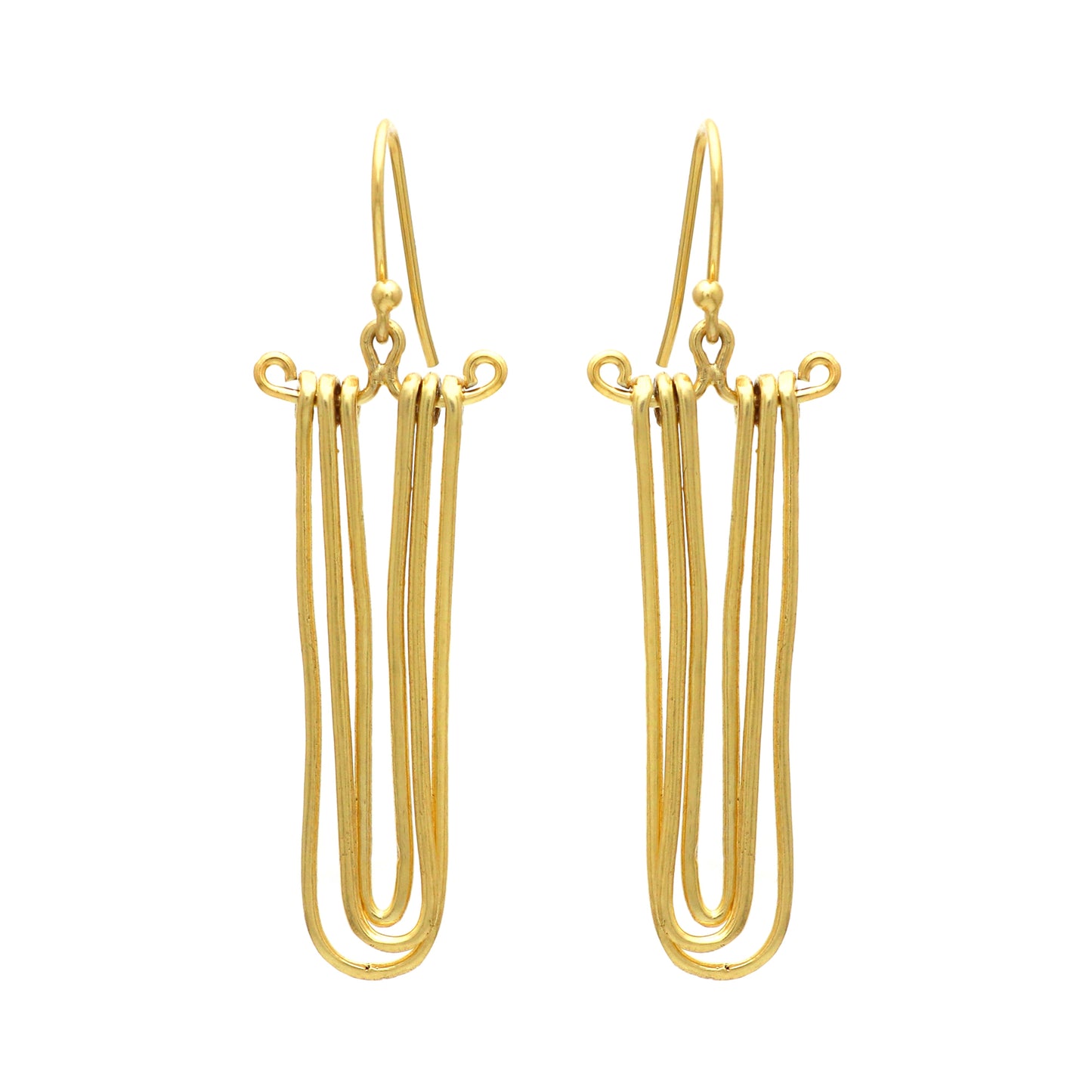 Gold plated 925 sterling silver dangler earrings