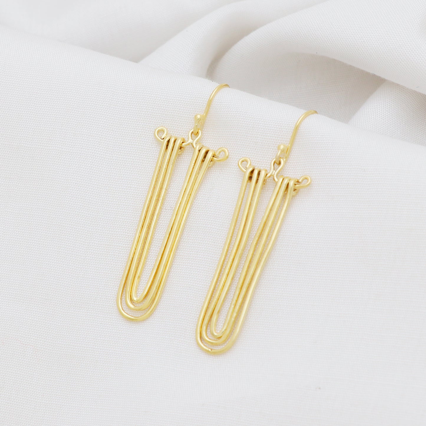 Gold plated 925 sterling silver dangler earrings