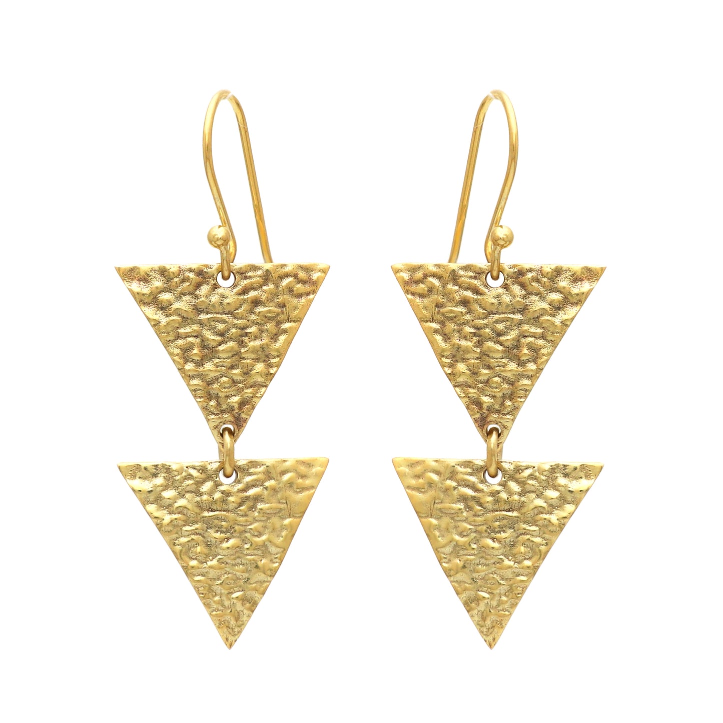 Gold plated 925 sterling silver textured earrings