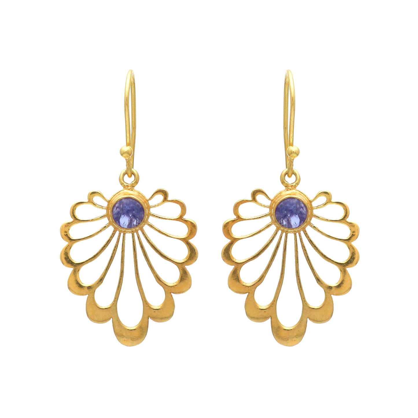 Tanzanite earring in gold plated 925 sterling silver