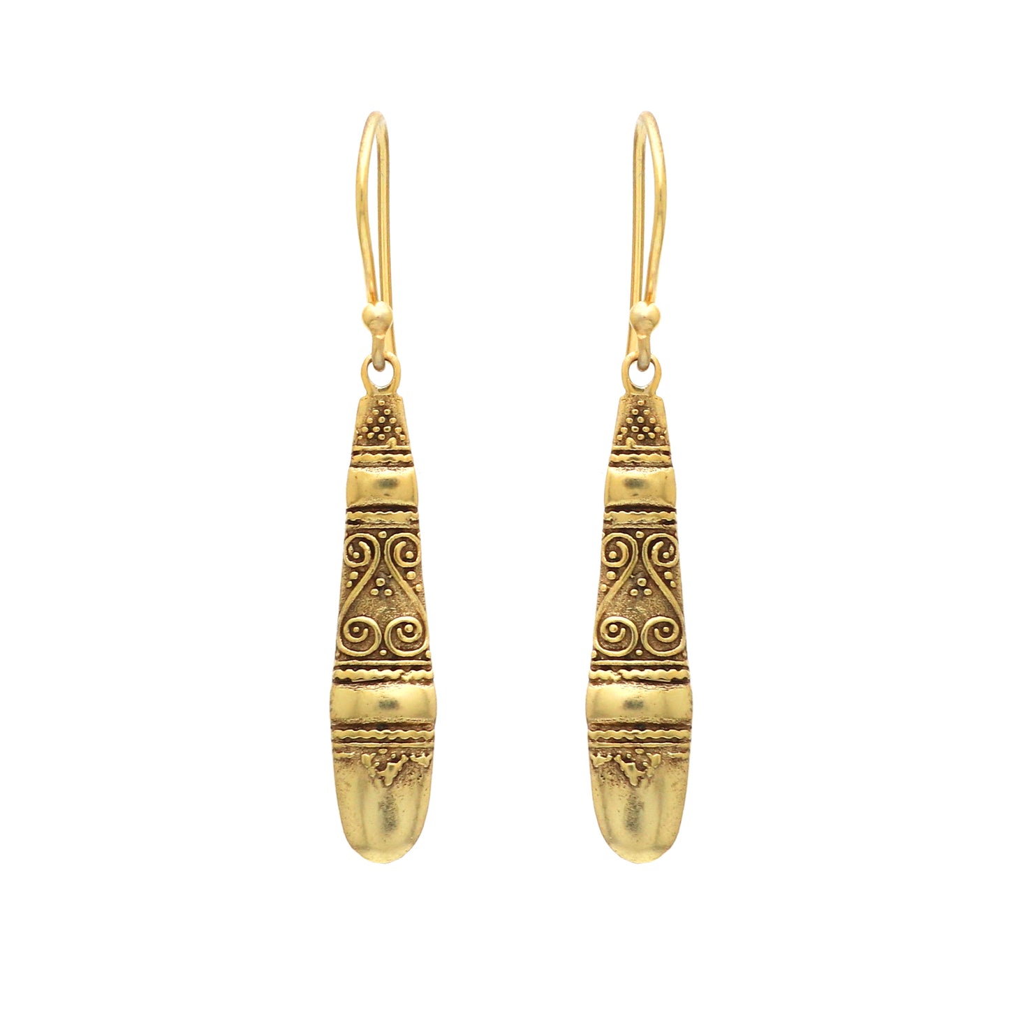 Plain earring in gold plated 925 sterling silver