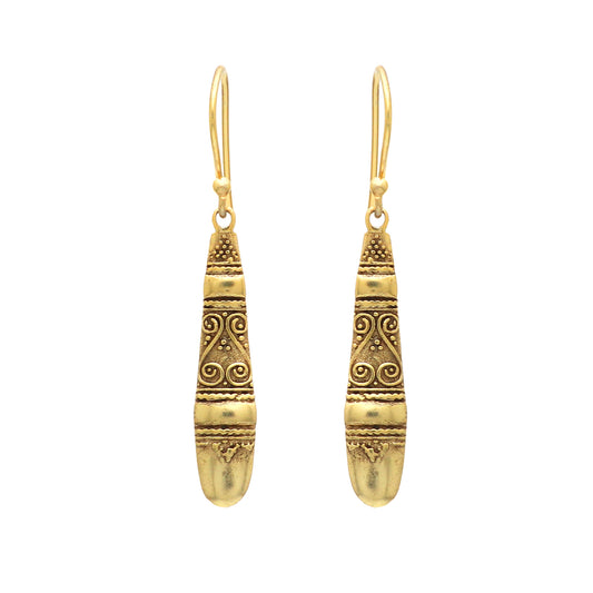 Plain earring in gold plated 925 sterling silver