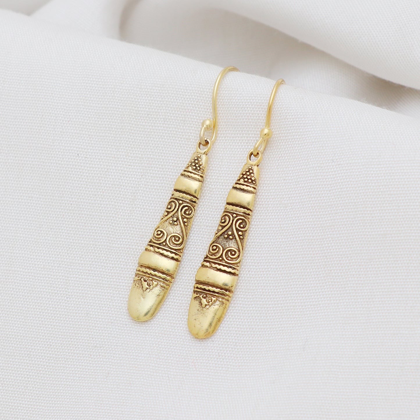 Plain earring in gold plated 925 sterling silver