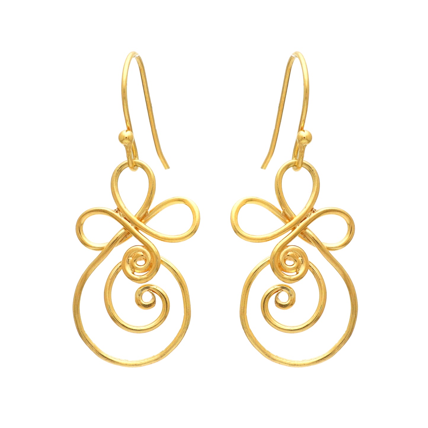 Gold plated 925 sterling silver dangler earrings