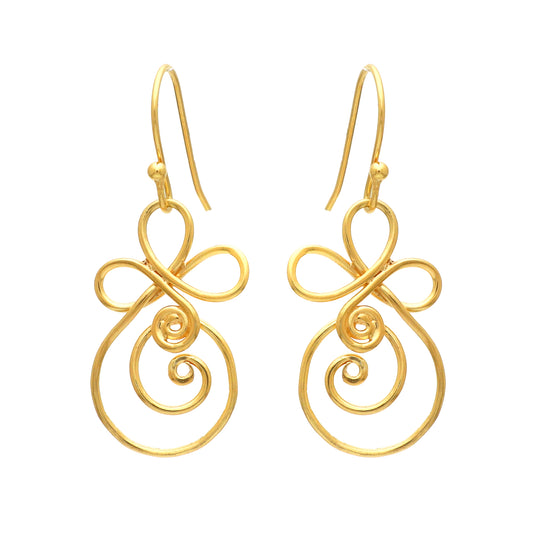 Gold plated 925 sterling silver dangler earrings