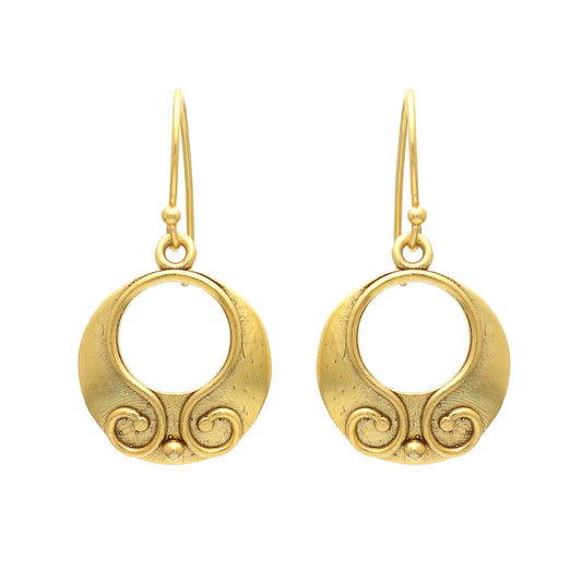 Plain earring in gold plated 925 sterling silver