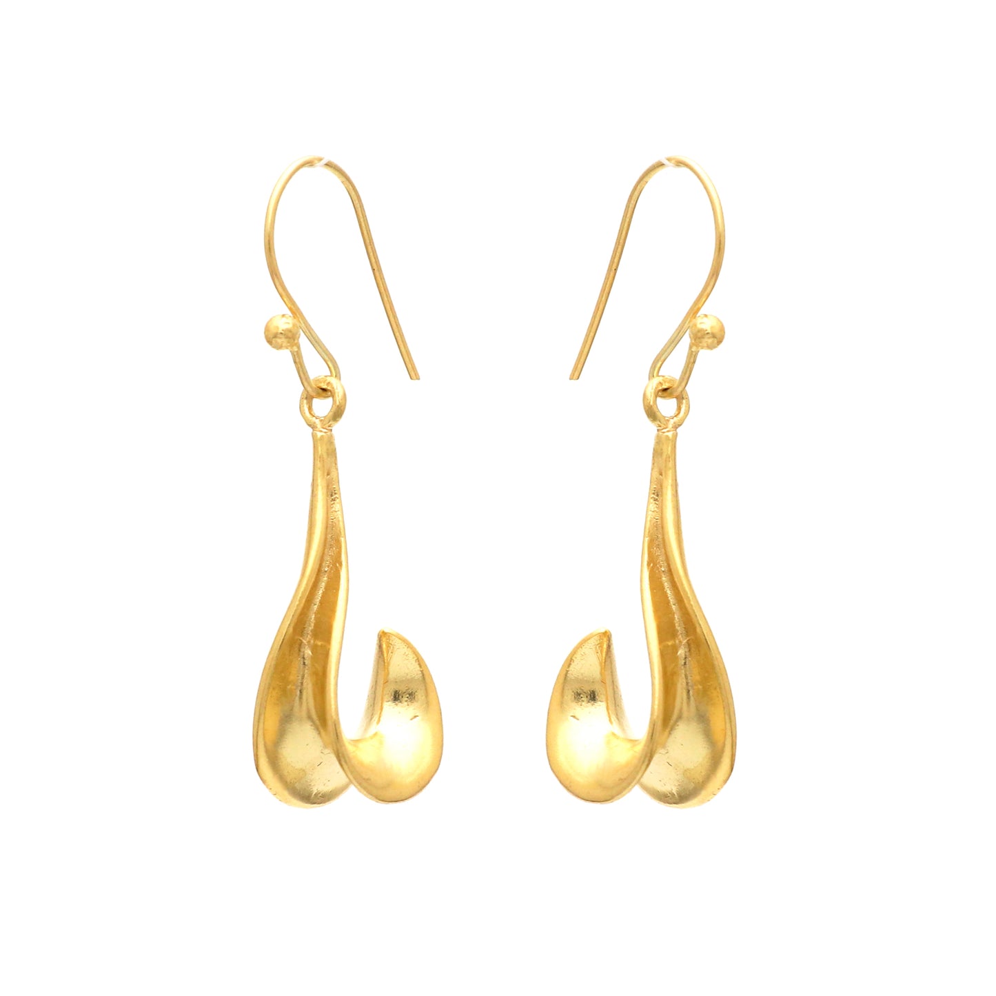 Plain earring in gold plated 925 sterling silver