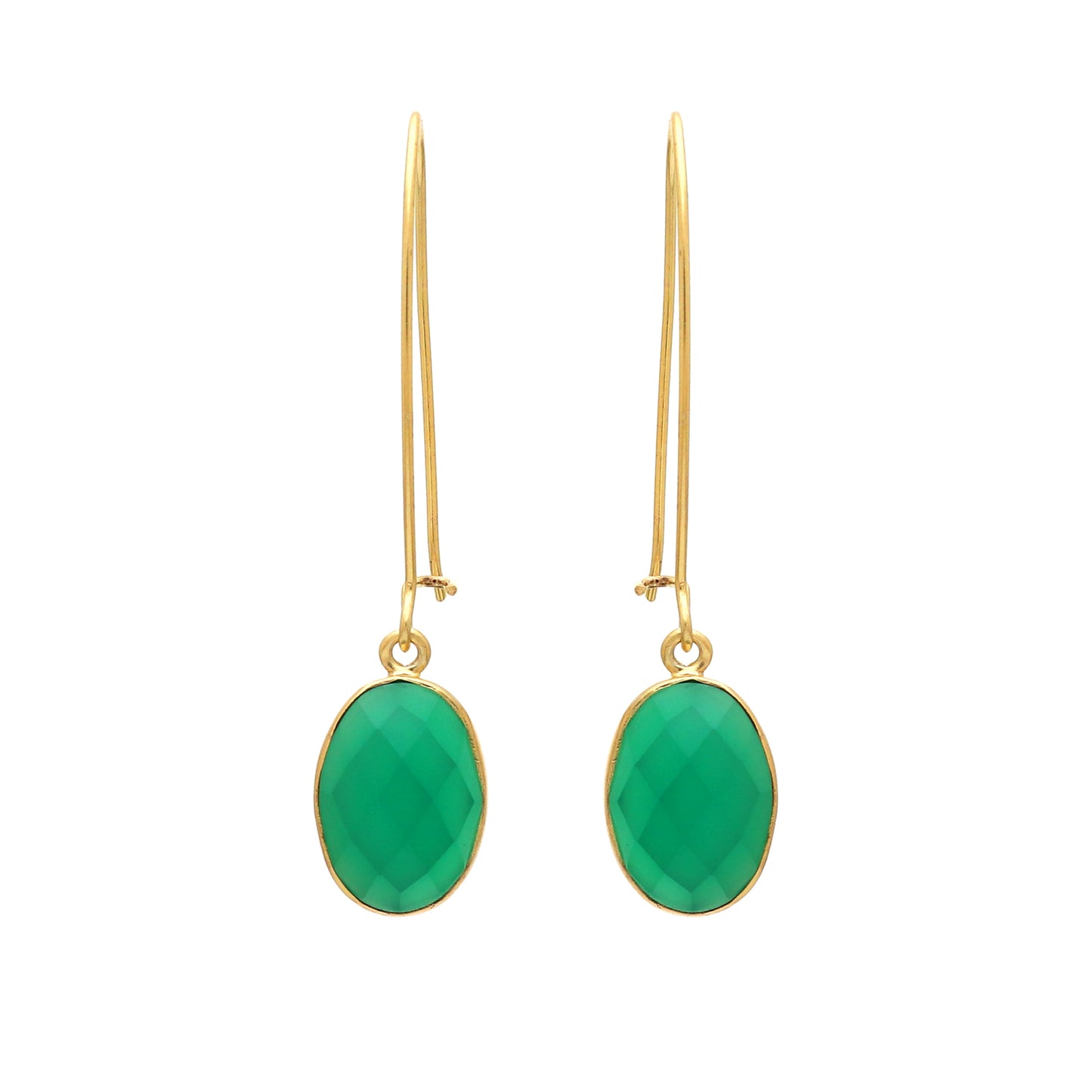 Green onyx earring in 925 sterling silver