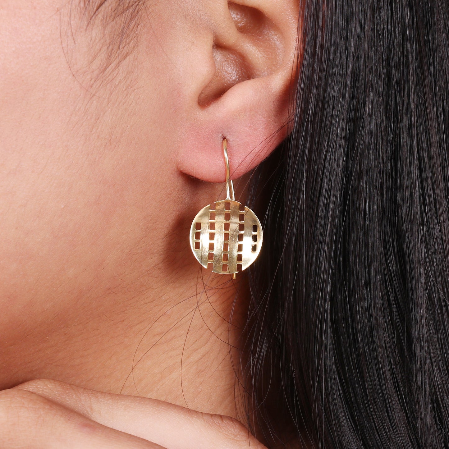 Plain earring in gold plated 925 sterling silver