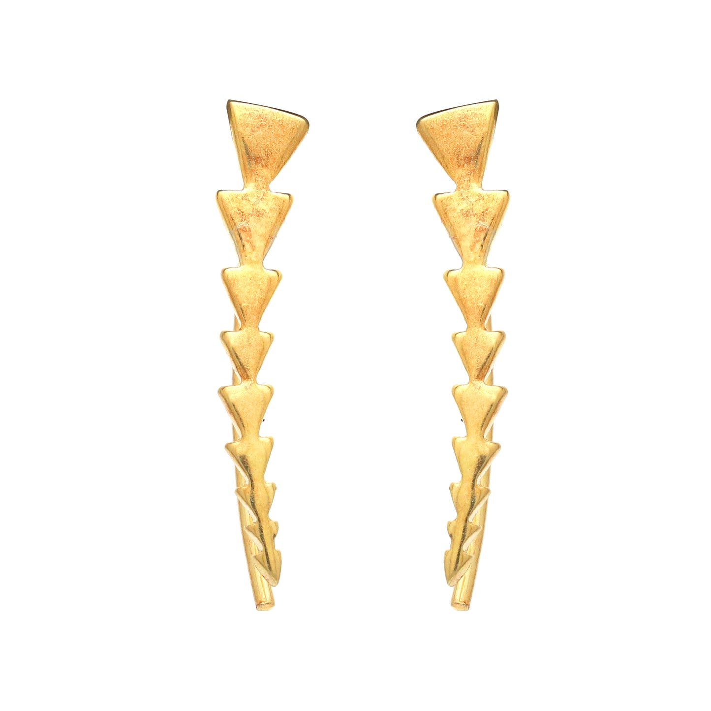 Gold plated 925 sterling silver climber earrings