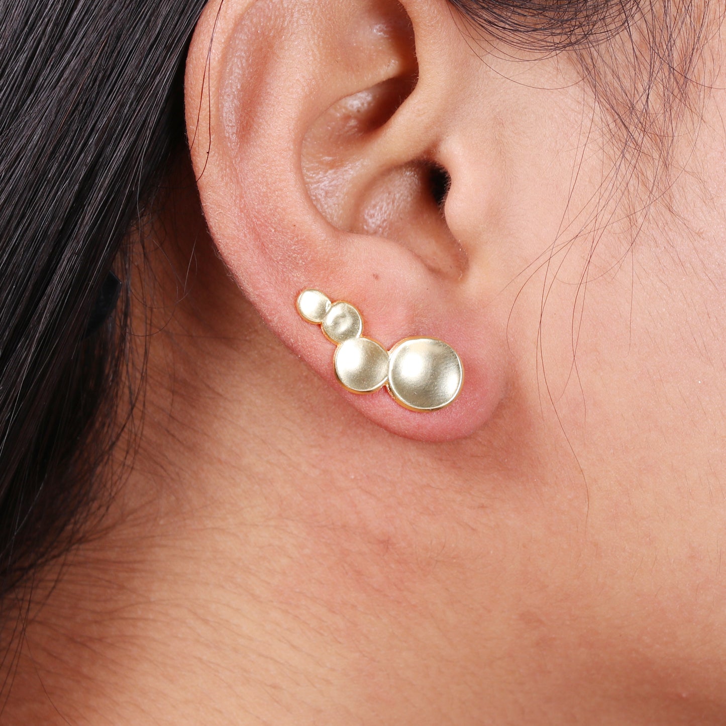 Gold plated 925 sterling silver climber earrings
