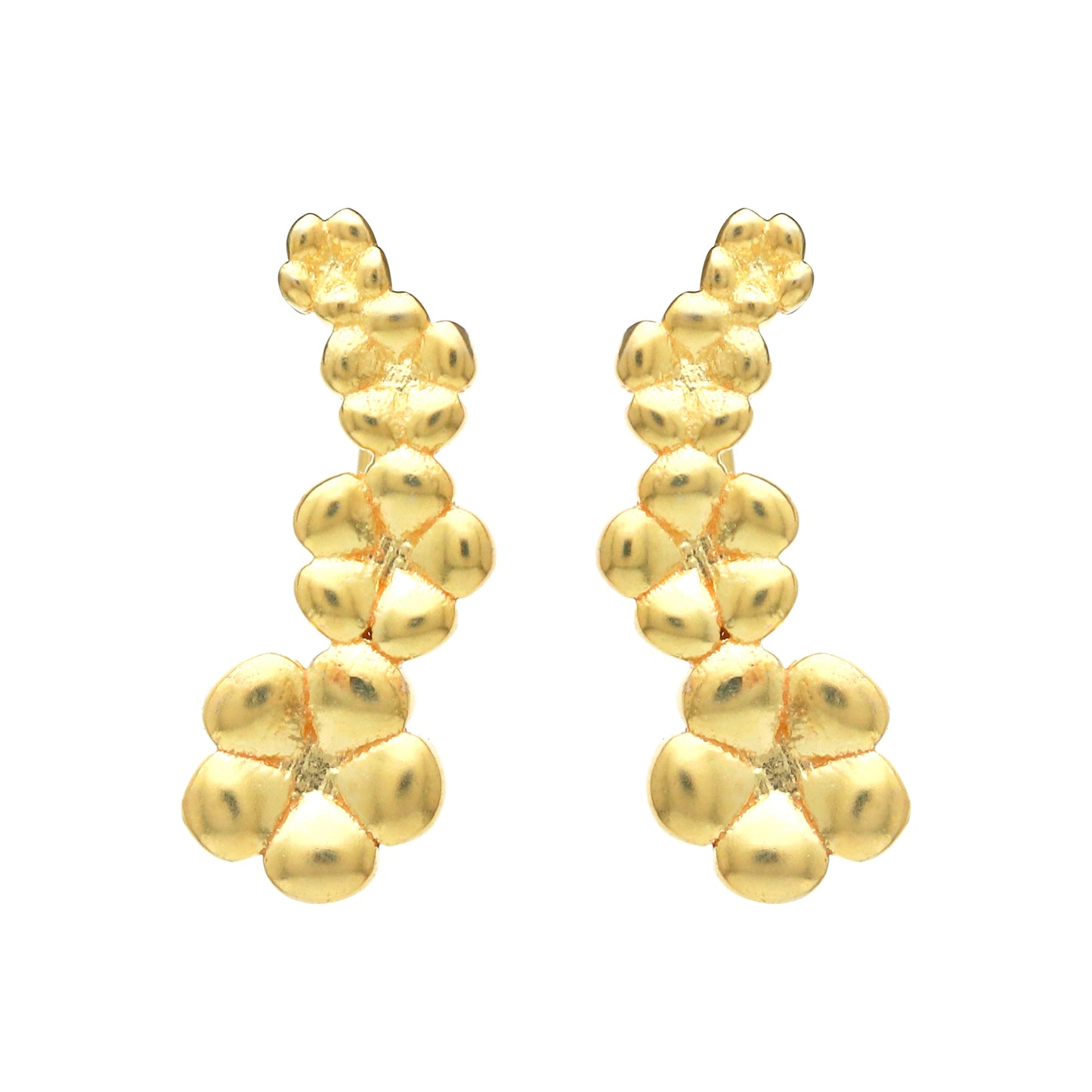 Gold plated 925 sterling silver climber earrings