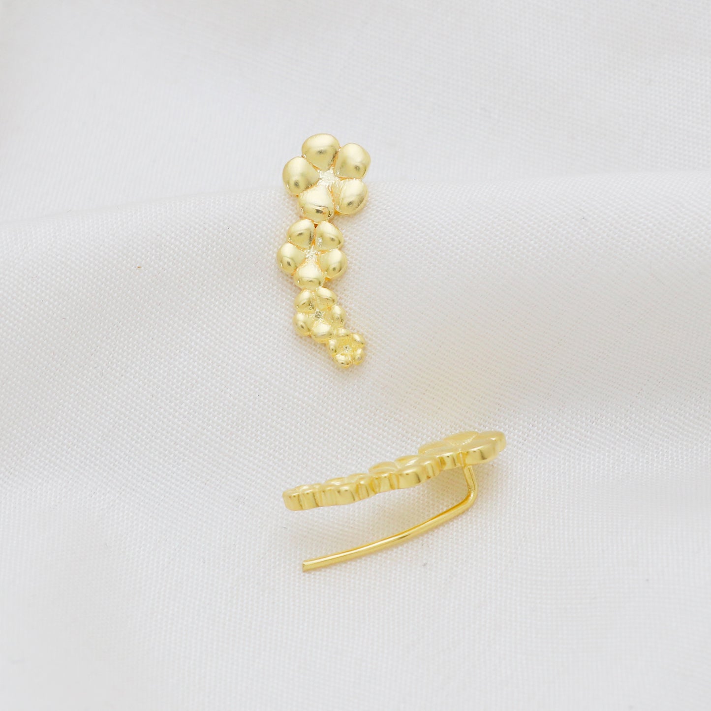 Gold plated 925 sterling silver climber earrings