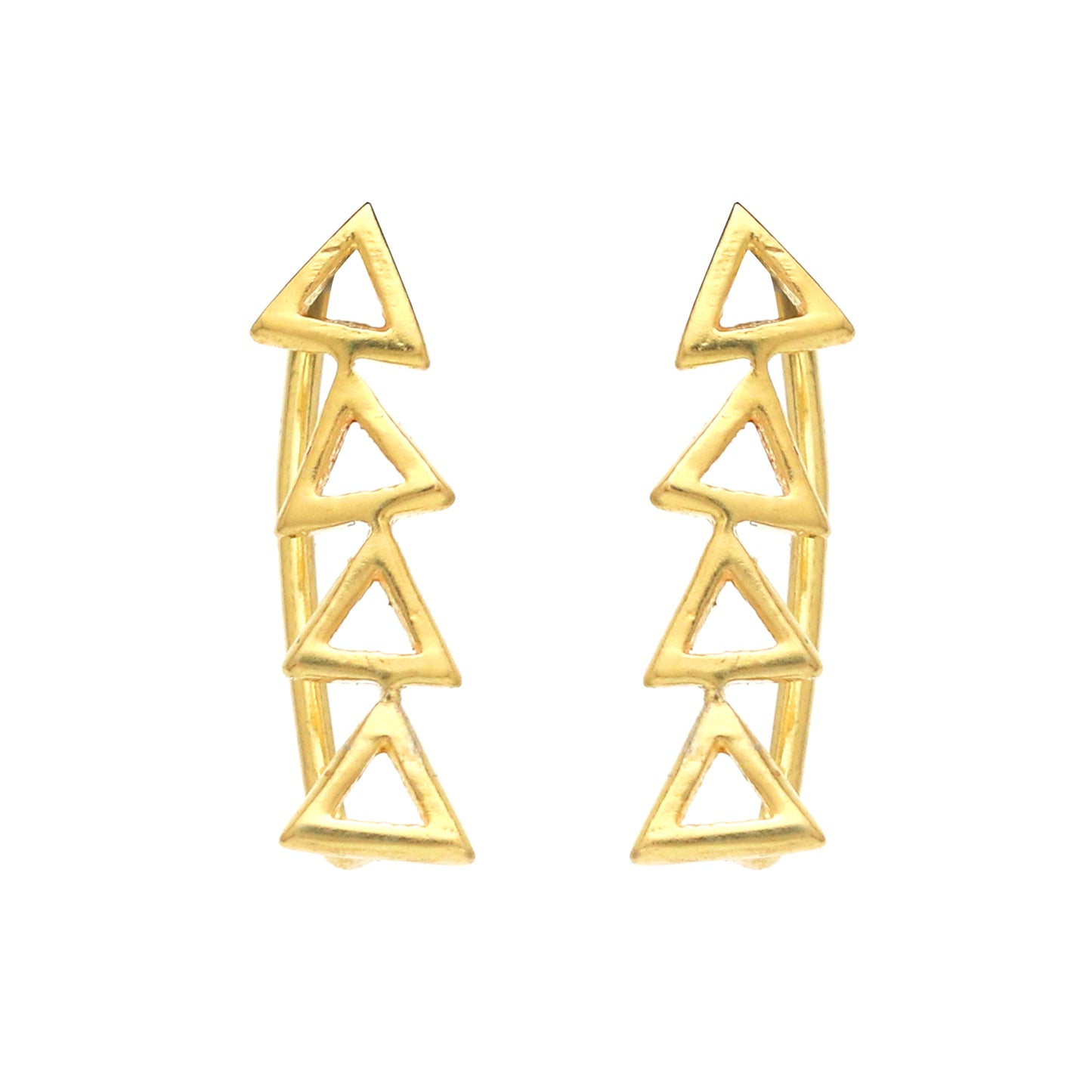 Gold plated 925 sterling silver climber earrings
