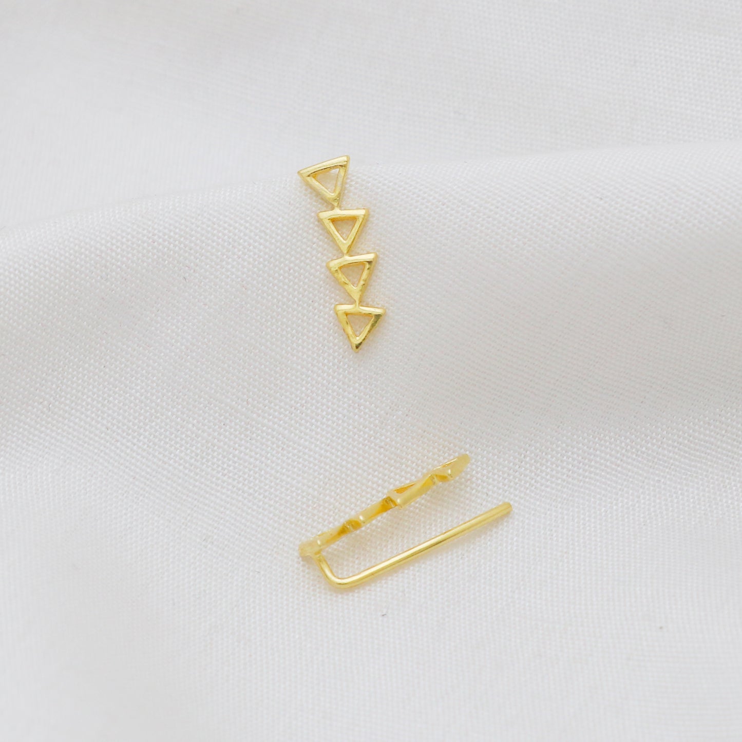 Gold plated 925 sterling silver climber earrings