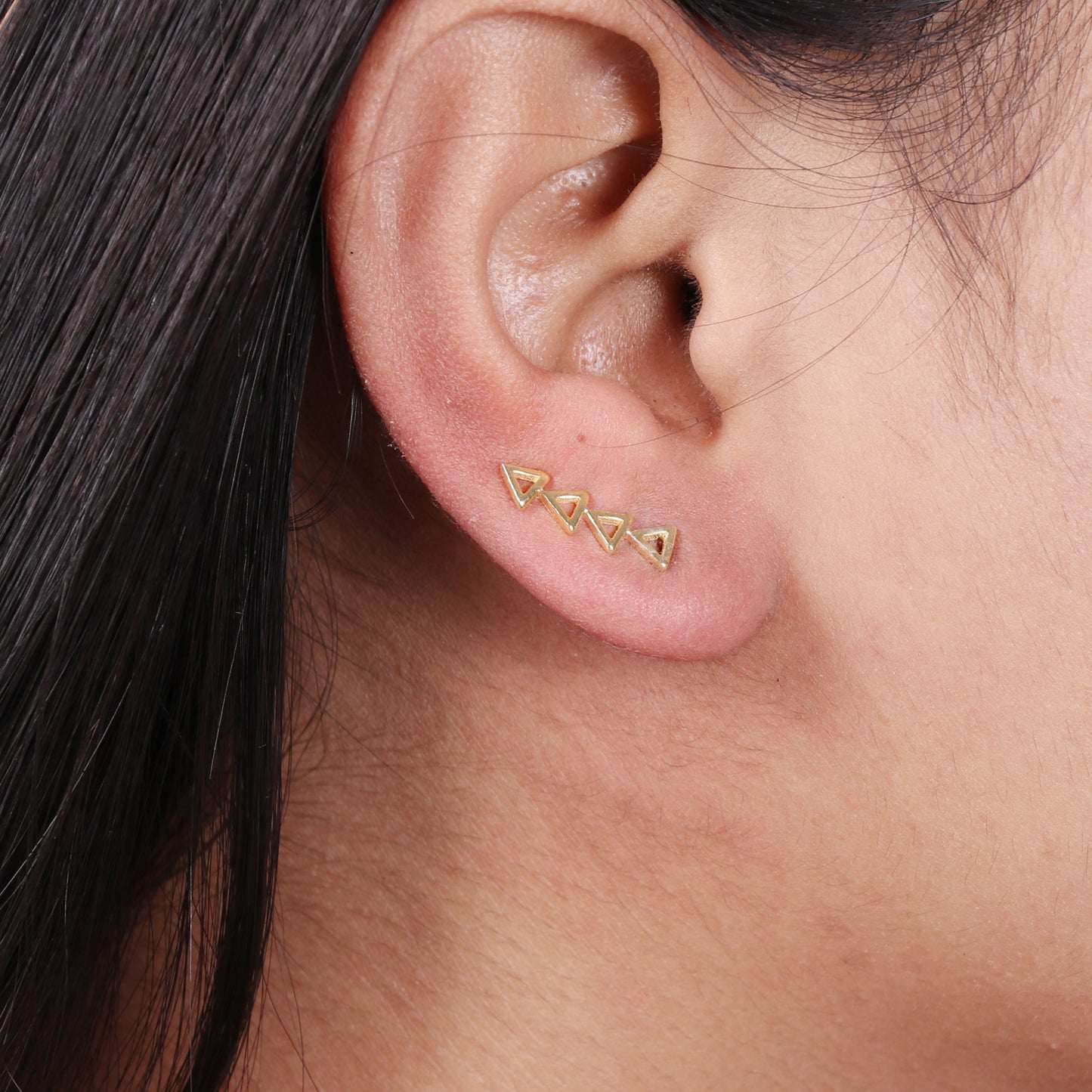 Gold plated 925 sterling silver climber earrings