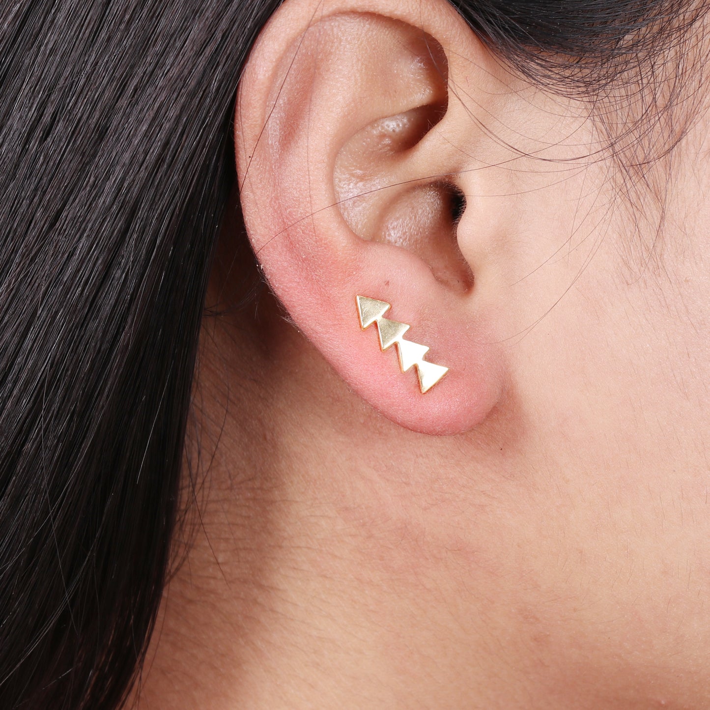 Gold plated 925 sterling silver climber earrings