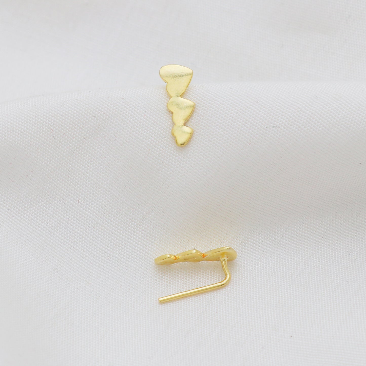 Gold plated 925 sterling silver climber earrings