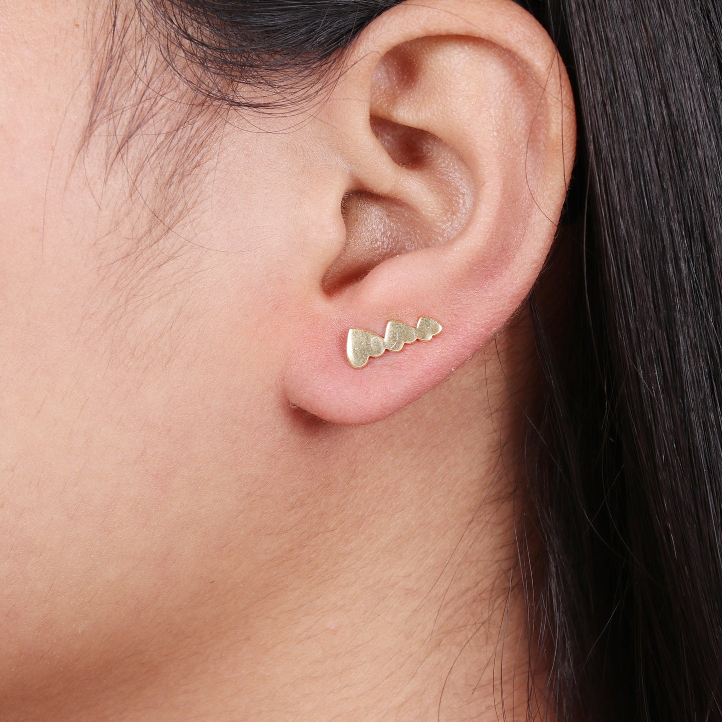 Gold plated 925 sterling silver climber earrings