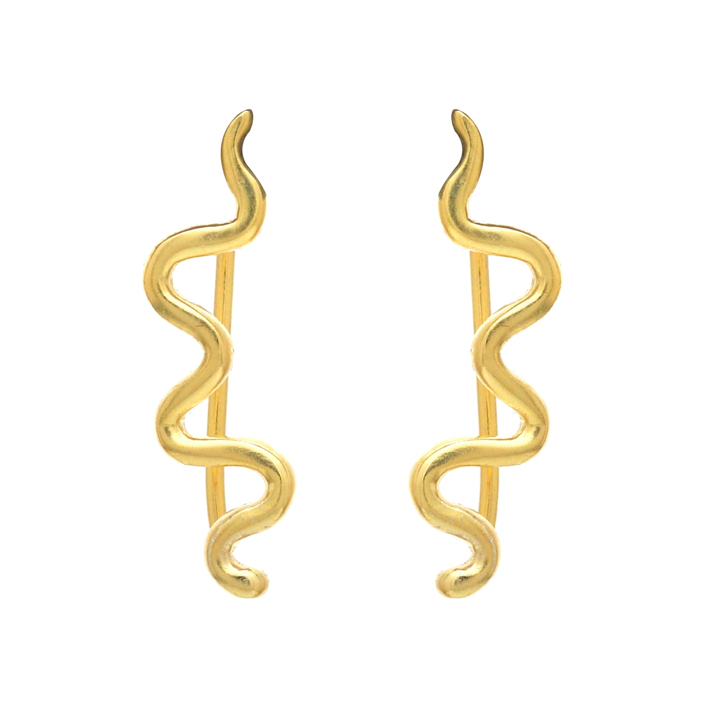Gold plated 925 sterling silver climber earrings