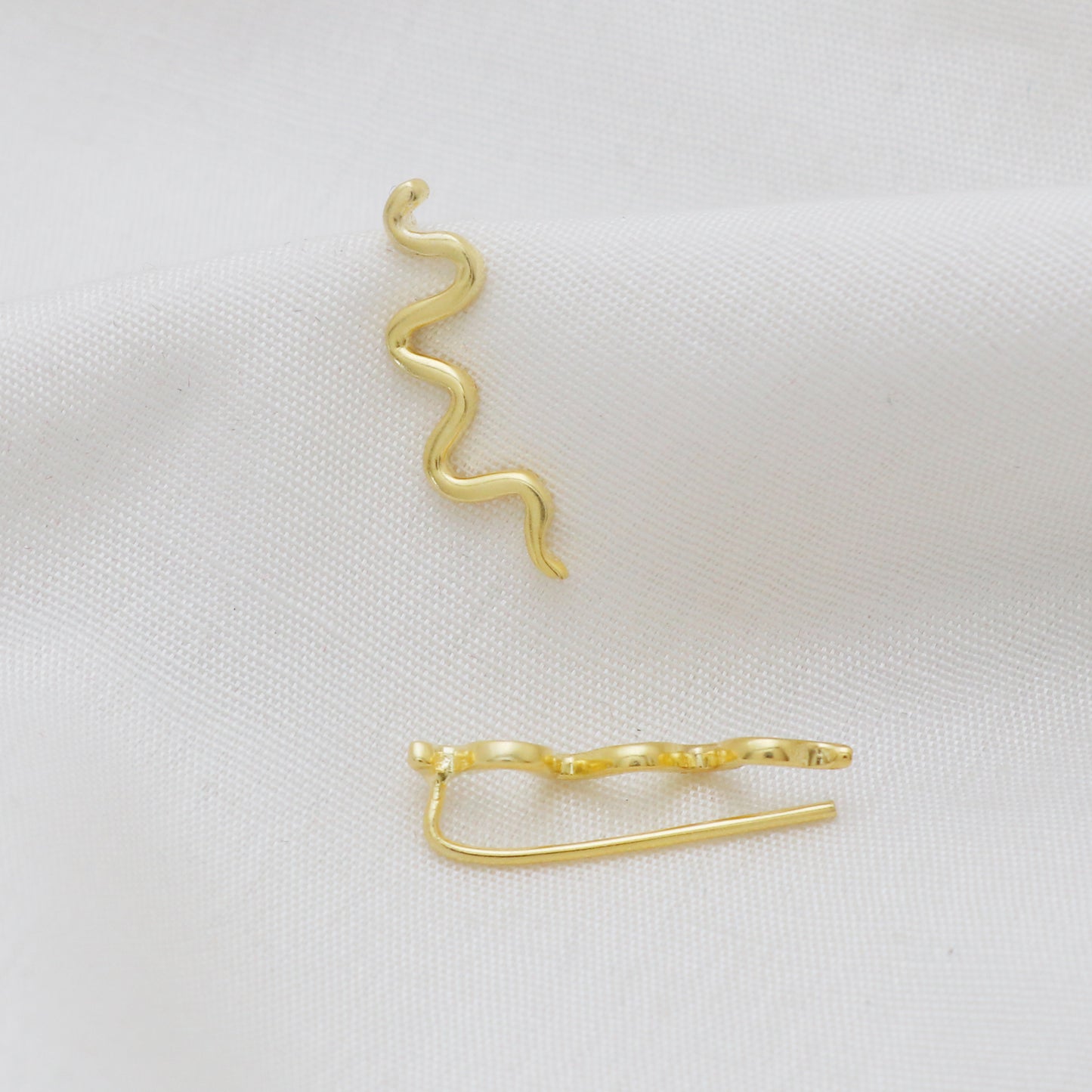 Gold plated 925 sterling silver climber earrings