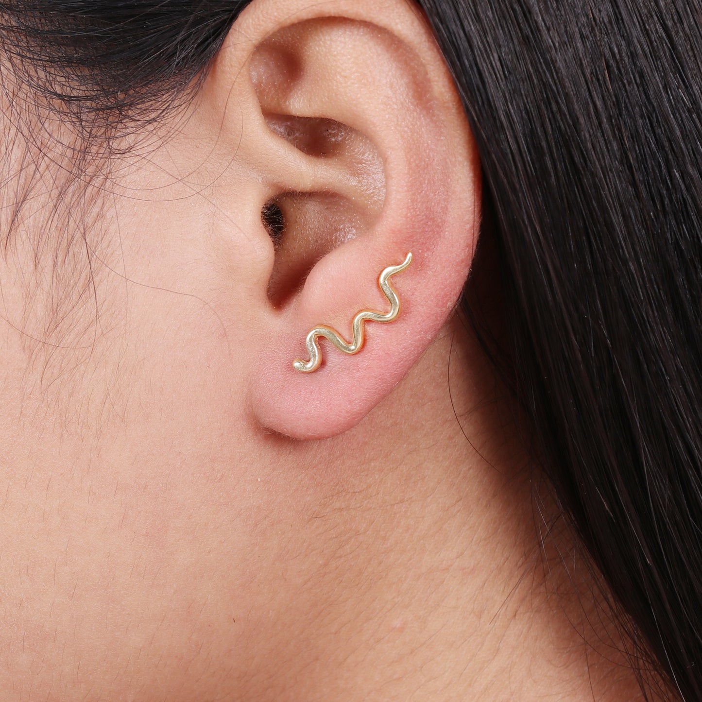Gold plated 925 sterling silver climber earrings