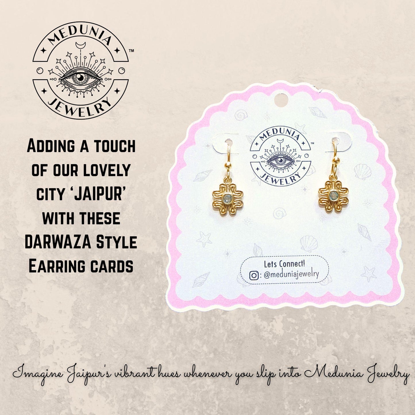 Gold Plated Brass Blue Topaz Clover Earrings