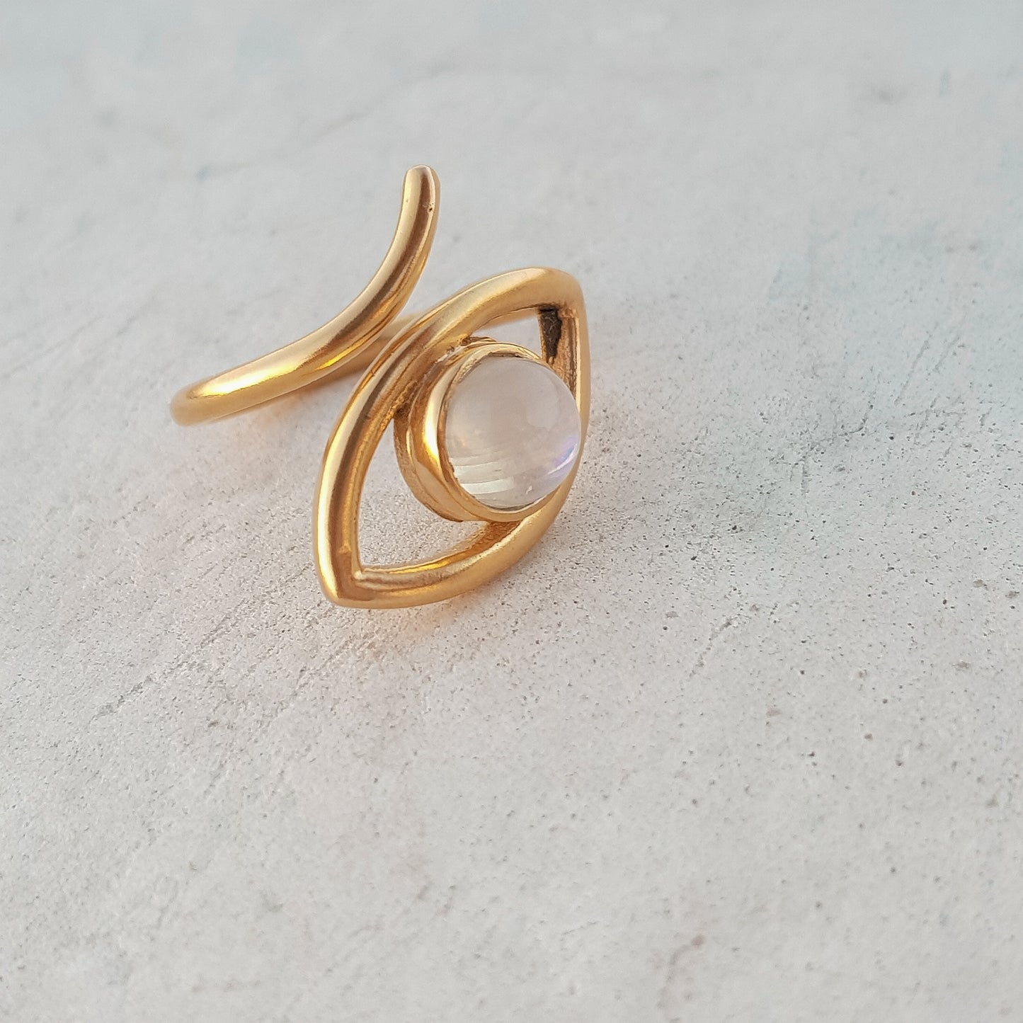 Adjustable Evil Eye ring with Turquoise gemstone