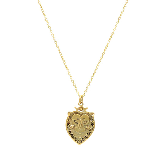 Leo Zodiac Sign chain necklace with Lion Symbol charm in 22k gold plated 925 sterling silver