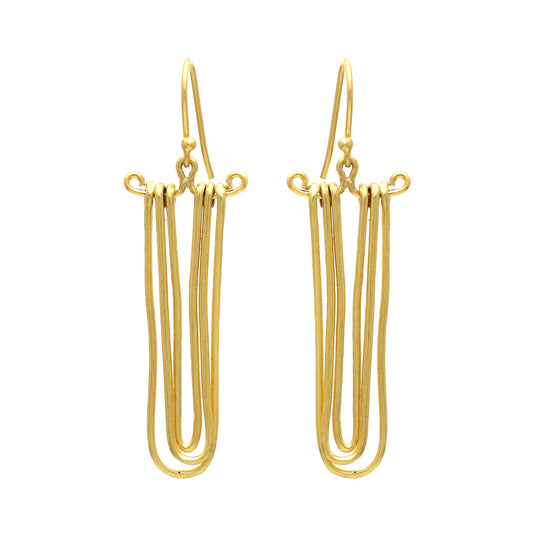 Gold plated 925 sterling silver dangler earrings