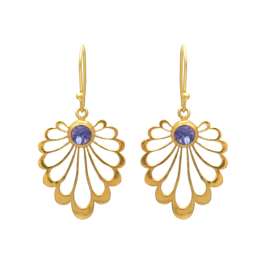 Tanzanite earring in gold plated 925 sterling silver