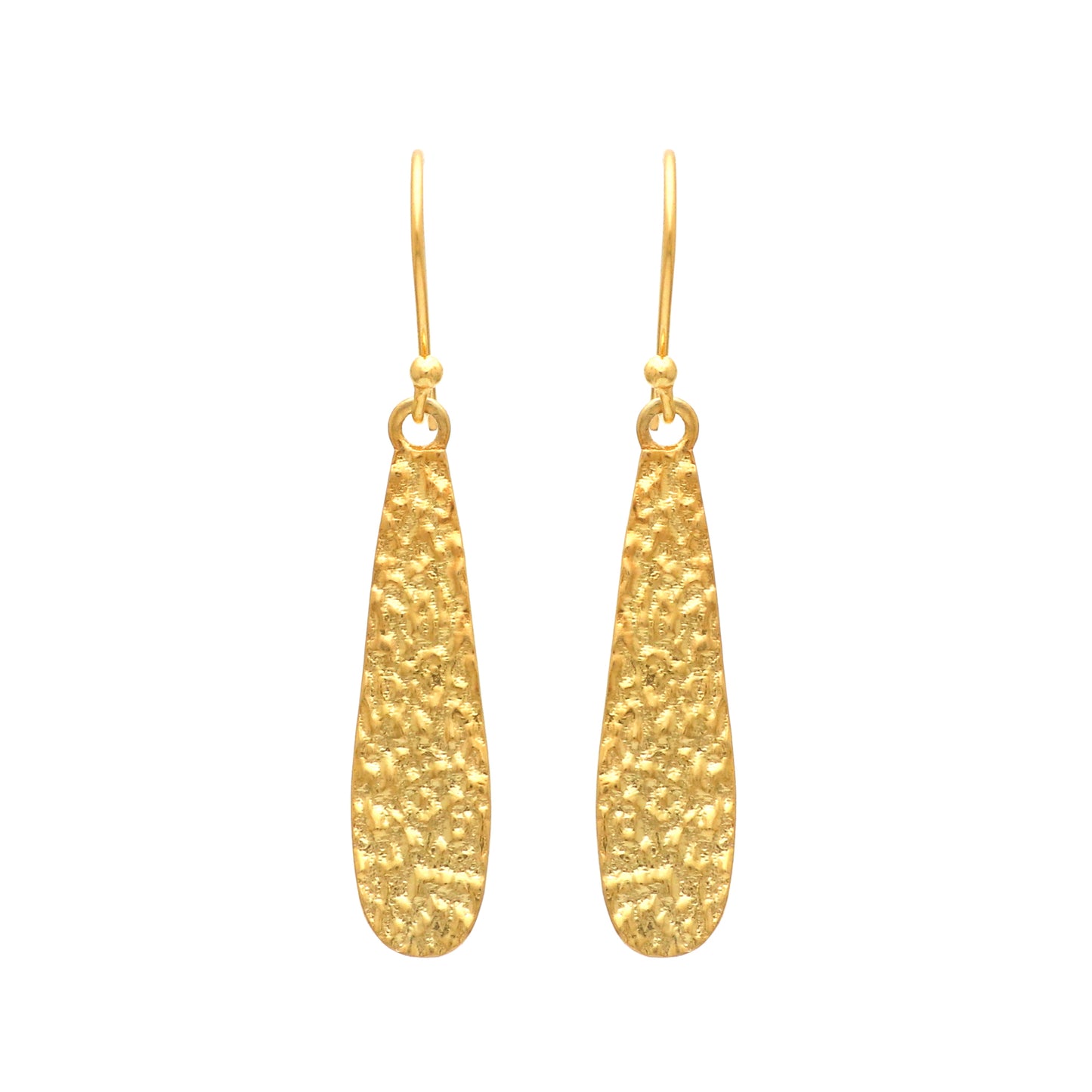 Textured earring in gold plated 925 sterling silver