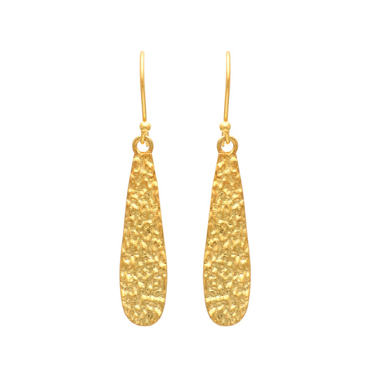Textured earring in gold plated 925 sterling silver