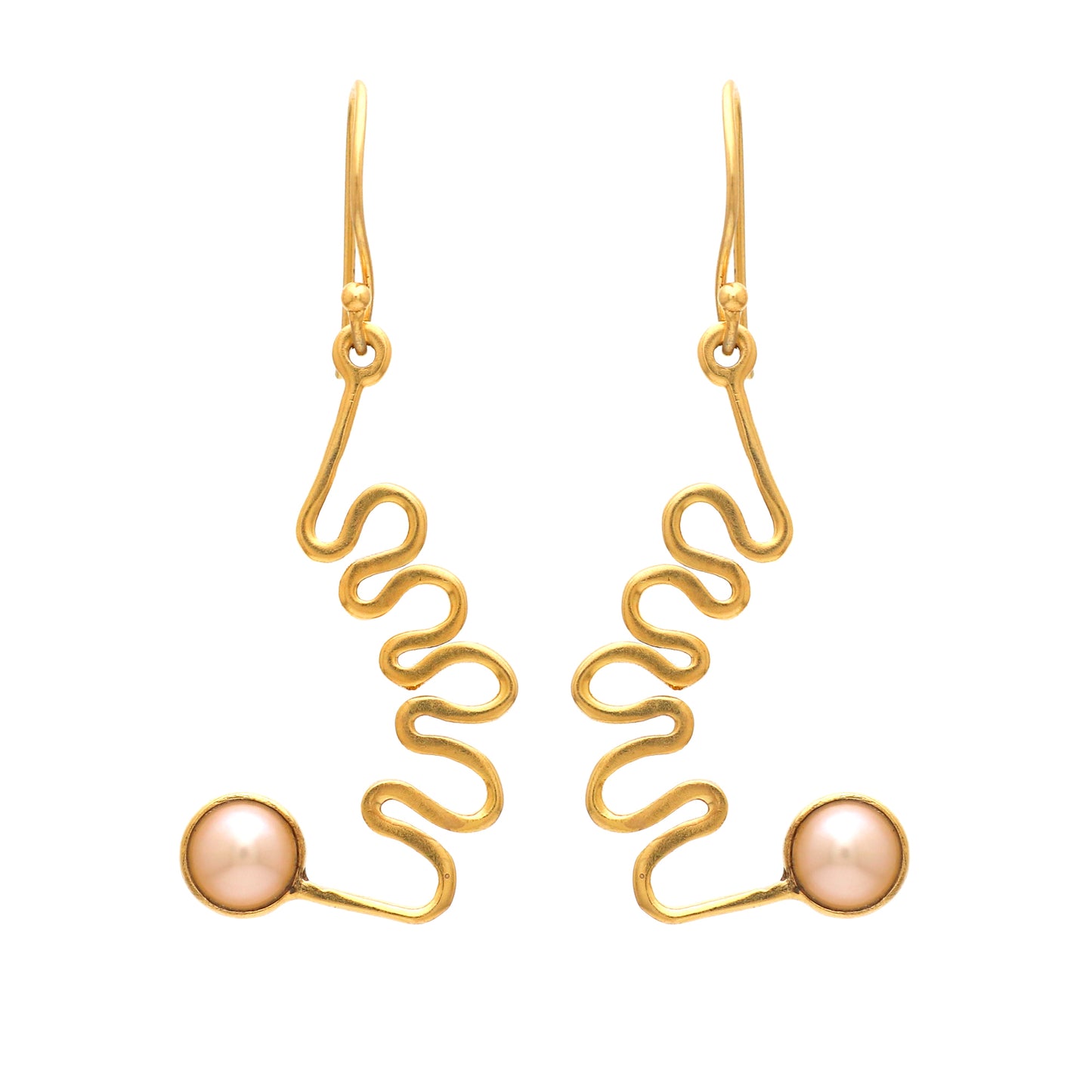 Pearl gemstone earring in gold plated 925 sterling silver