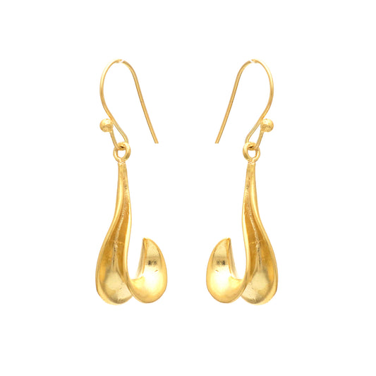 Plain earring in gold plated 925 sterling silver