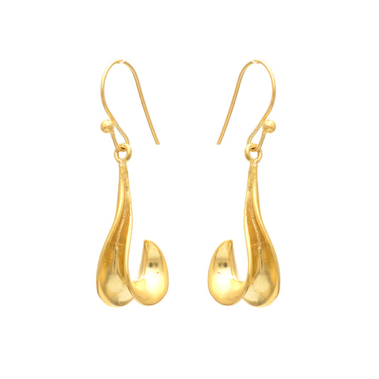 Plain earring in gold plated 925 sterling silver