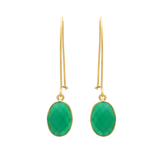 Green onyx earring in 925 sterling silver