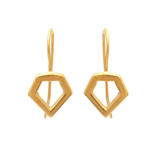 Plain earring in gold plated 925 sterling silver