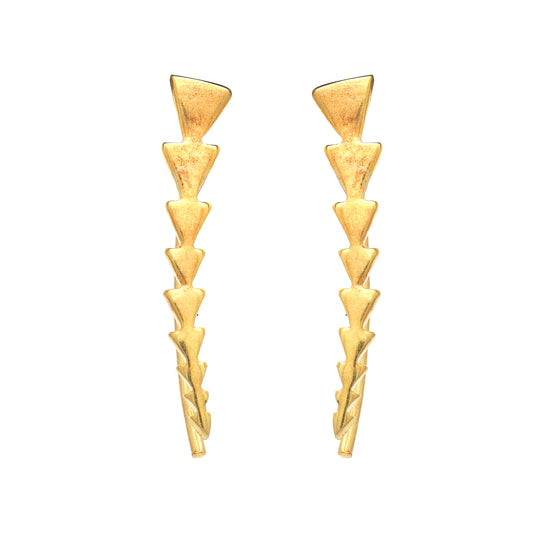 Gold plated 925 sterling silver climber earrings