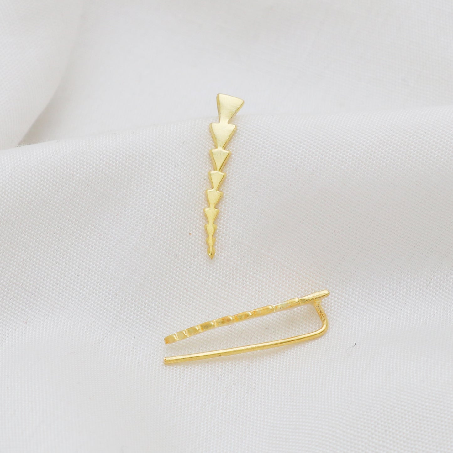 Gold plated 925 sterling silver climber earrings