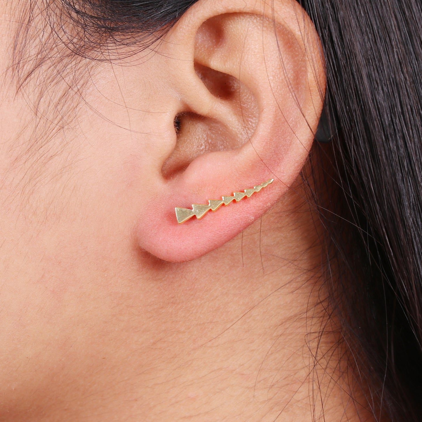Gold plated 925 sterling silver climber earrings