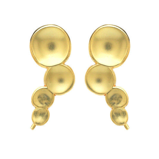 Gold plated 925 sterling silver climber earrings