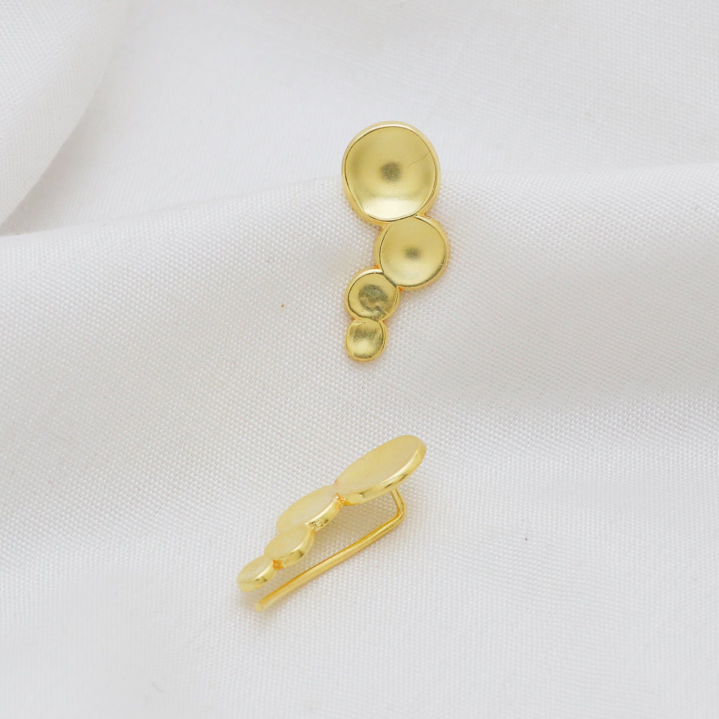 Gold plated 925 sterling silver climber earrings