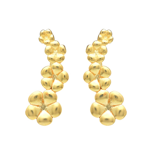 Gold plated 925 sterling silver climber earrings