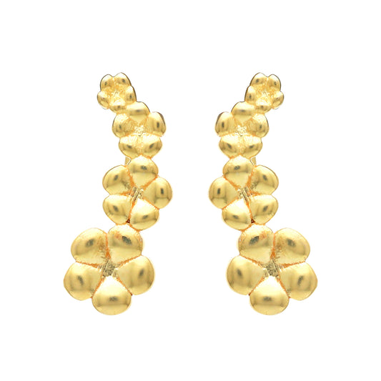 Gold plated 925 sterling silver climber earrings